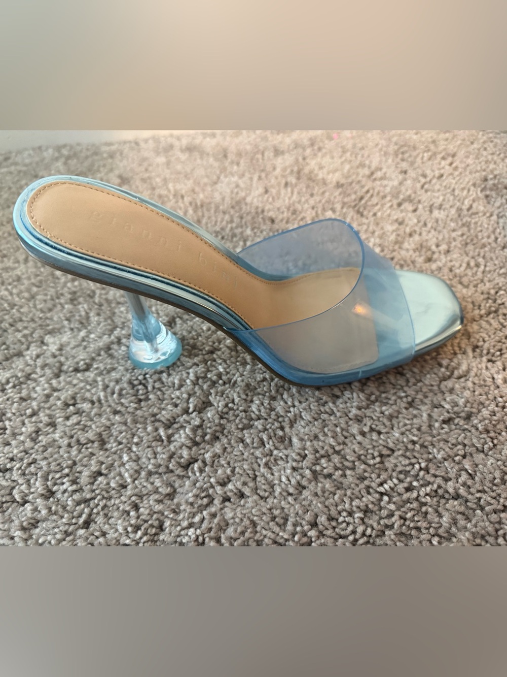 Gianni Bini Serene Blue Clear Slip-On Mules - Picture 2 of 3